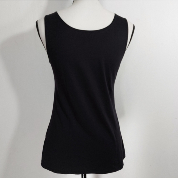 Van Heusen Black with Lace Overlay Tank Top Size M - Picture 7 of 9